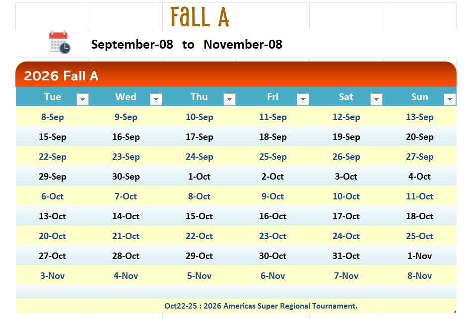 Fall Calendar