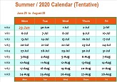 2022 Summer Calendar