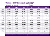 2022 Winter Calendar